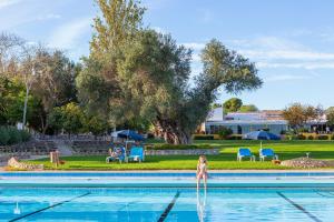 Eine Frau, die im Pool im Wasser steht. in der Unterkunft Pedras D'el Rei in Tavira