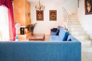 A seating area at Villa Fotini with ocean view