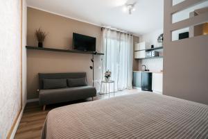 Kuchyň nebo kuchyňský kout v ubytování Mistral Apartments