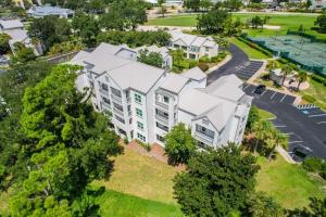 an aerial view of a large white apartment building at Newly Renovated Condo with Private Balcony! in Panama City Beach