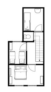 Půdorys ubytování Hartoft St - 2 bed near river