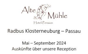 un signo que lee a Aktec imitando con un remolino en Hotel Pension Alte Mühle, en Klosterneuburg