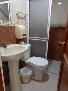 Koupelna v ubytování Hotel Palma Real Cartagena