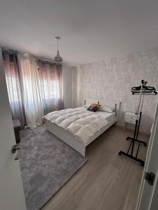 1 dormitorio con 1 cama grande en una habitación en Piso acogedor céntrico en Albacete