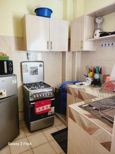 una cucina con piano cottura e forno di Cosy 1 Bedroom TRM,Thika Rd a Nairobi