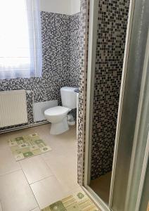 Koupelna v ubytování Apartmány u koupaliště