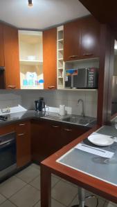 Dapur atau dapur kecil di Departamento amoblado Santiago centro