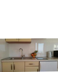 a kitchen with a sink and some fruit on the counter at Apartments Kassa in Baška Voda