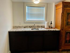 a kitchen with a sink and a window at Charming Studio in the Heart of Springfield in Jacksonville