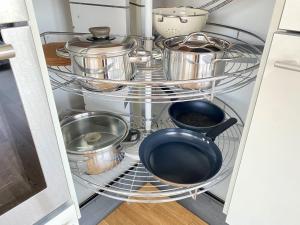 Schönes Erwachen im Frankfurter Penthouse 주방 또는 간이 주방