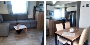 Kuchyň nebo kuchyňský kout v ubytování Camping des Dunes de Contis mobilhome 3ch,