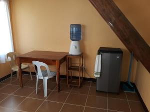 a kitchen with a table and a blender in a room at Gardenview Homestay Siargao in General Luna