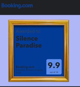 Certifikát, hodnocení, plakát nebo jiný dokument vystavený v ubytování Silence Paradise