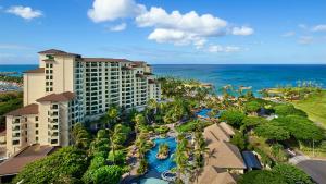 an aerial view of a hotel and the ocean at Marriott Ko olina beach club in Honokai Hale