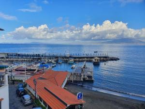 a view of a marina with boats in the water at Il Borgo Antico Sorrento Sea View in Sorrento