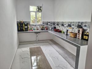 een keuken met een aanrecht en een wastafel in de kamer bij Alali Villa in Bentota
