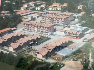 an overhead view of a town with houses and buildings at Residence Malpensa in Somma Lombardo
