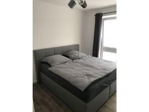 ダンガストにあるVilla Wonderful Dangast in the North Sea Parkの窓際のベッドルーム1室