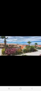 樂巴凱爾斯的住宿－Villa 6p piscine spa privatif wifi proche des plages，两幅花草图,在一座建筑前