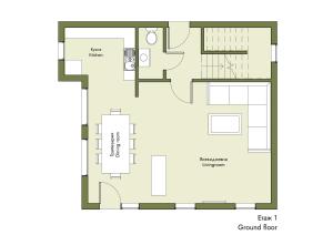 a plan of the ground floor of a house at Eco Lodge St Ignatius Еко лодж Игнажден in Debelets
