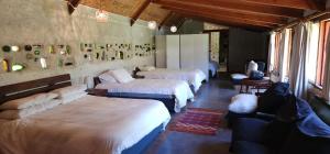 a room with four beds in a room at Turismo Rural Lo Vilches in Chillán