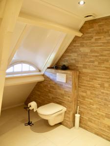 a bathroom with a toilet and a window at Rio Grande Luxury Western Rooms in Terschuur