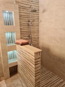 a bathroom with a shower and a sink at ARABESK in Nouakchott