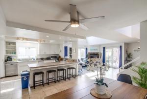 a kitchen and dining room with a table and chairs at Beach Haven 2 in San Diego