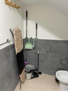 a bathroom with a shower and a toilet and a sink at la laja 38 in Las Palmas de Gran Canaria