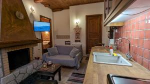 Kuchyň nebo kuchyňský kout v ubytování Diminio 2 Apartment at Livadi Arachova