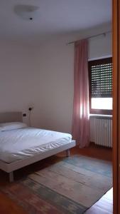 een slaapkamer met een bed en een raam bij lo Tsanty casa vacanza in Aosta