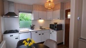 Η κουζίνα ή μικρή κουζίνα στο Vakantiehuis De Veldhoen vrijgelegen nabij de rivier de Vecht