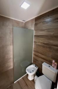 a bathroom with a toilet and a sink at TERRA - Departamento 2 in Esperanza