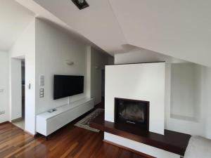 TV a/nebo společenská místnost v ubytování Moderne Ferienwohnung Urlaub am See Mattsee Salzburg Salzburger Seenland Trumer Seenland