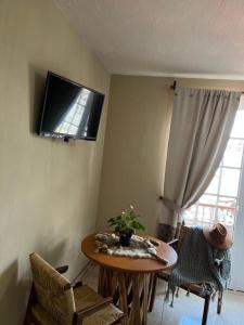 TV a/nebo společenská místnost v ubytování Hotel el Leñador