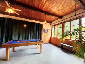 ein Zimmer mit einer Tischtennisplatte in der Unterkunft Holiday home in Saint Quirin with garden in Saint-Quirin