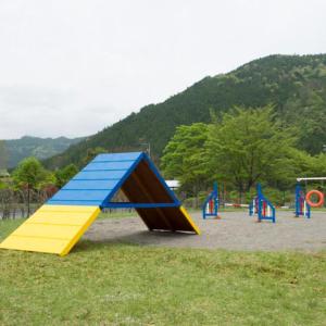 un parque infantil con un tobogán colorido en un parque en Matsusaka Wanwan Paradise Mori No Hotel Smeall, en Ema