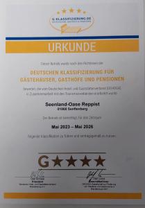 een vals diploma met een vals vals certificaat bij Seenlandoase Reppist in Senftenberg