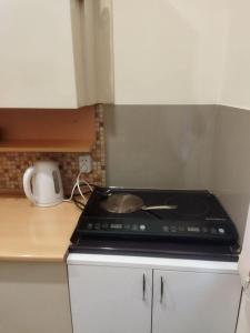 a stove top with a pot on it in a kitchen at Апартаменты в самом сердце Еревана in Yerevan