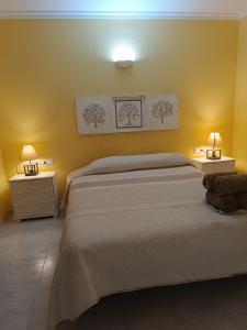 a bedroom with a large bed and two night stands at Vera Natura Apartamento Paula in Vera