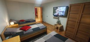 Postel nebo postele na pokoji v ubytování Apartament Sosnowiec