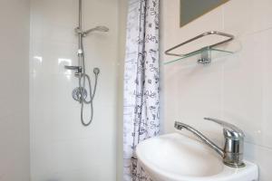 海法的住宿－GODSON TALPIOT，一间带水槽和淋浴的浴室