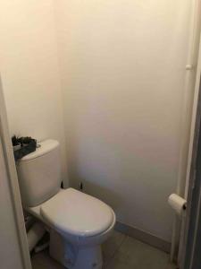 a bathroom with a white toilet in a room at Grand appartement proche métro in Paris
