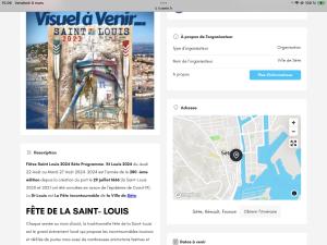 ein Screenshot der Website des rettenden Hotels und ein Screenshot einer Karte in der Unterkunft Appartement loft 60 m2 centre ville in Sète