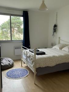 En eller flere senger på et rom på Splendide appartement familial avec jardin
