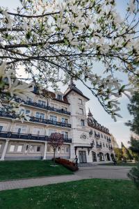 un grande edificio bianco con un albero di fronte di Edem Resort Medical & SPA a Strelki