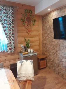 TV a/nebo společenská místnost v ubytování Pokoje u Kaśki