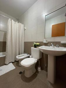 a bathroom with a toilet and a sink at We FMA Coliving in Salta