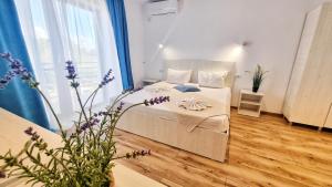 a bedroom with a bed in a room at Casa Cochilia - Camera Privata in Localitatea Tuzla in Tuzla