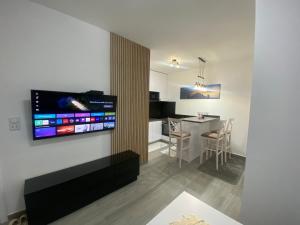 Televiisor ja/või meelelahutuskeskus majutusasutuses Apartman Aurora